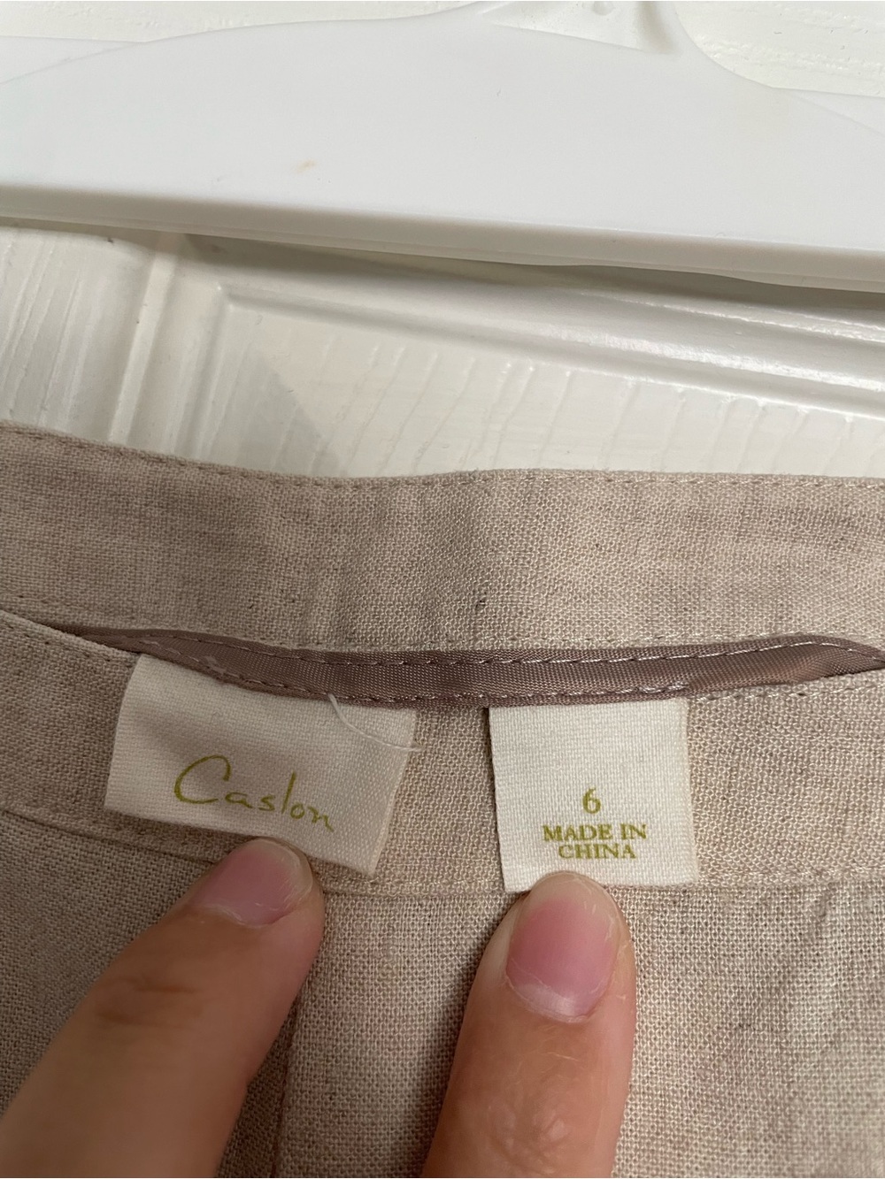 Vintage Caslon Women's size 6 Relaxed Linen Blend Pants - Beige - Picture 5 of 9
